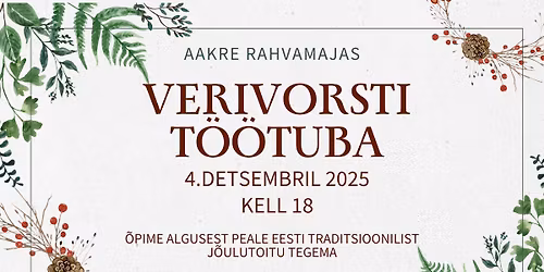 Verivorsti valmistamise t\u00f6\u00f6tuba