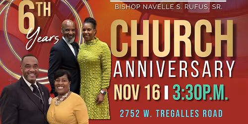 6th year church anniversary 