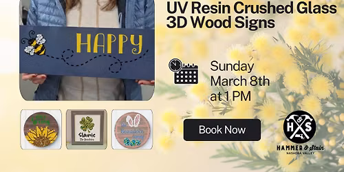 UV Resin Crushed Glass 3D Wood Signs