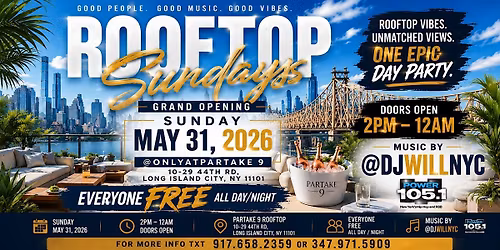 ROOFTOP SUNDAYS NYC DAY PARTY W\/POWER 105 (no cover charge)