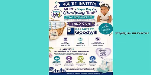 Diaper Day GiveAway Tour STOP at the Palmetto Goodwill- Sumter County!
