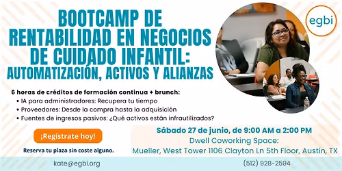 Bootcamp de Rentabilidad en Negocios de Cuidado Infantil