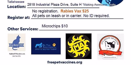 Free Annual Pet Vaccines, and Rabies $25