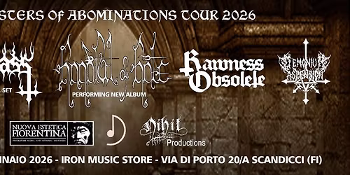 MASTERS OF ABOMINATIONS TOUR 2026