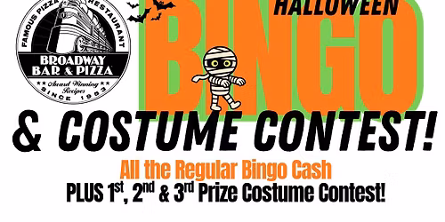 Halloween Costume Contest, Digital Horse Racing & BINGO at Broadway Pizza Rochester