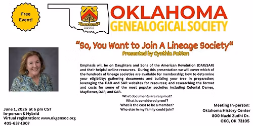 So, You Want to Join a Lineage Society