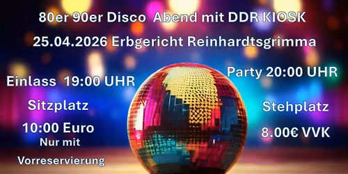 80er 90er Disko Abend mit DDR Kiosk
