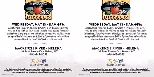 Fundraiser at MacKenzie River Pizza
