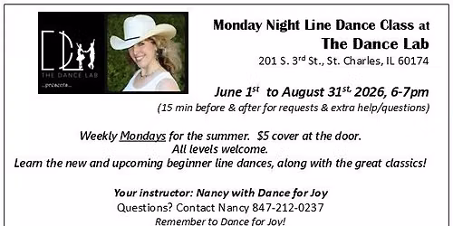 Monday Night Line Dance Class at The Dance Lab