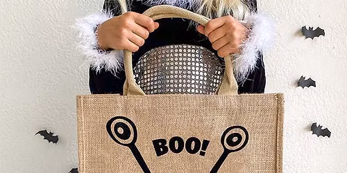 \ud83d\udc7b DIY TRICK OR TREAT TOTE BAG WORKSHOP \u2022 AGES 4+ \u2022
