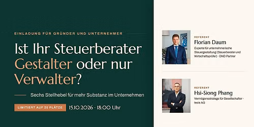 Ist ihr Steuerberater Gestalter oder nur Verwalter?
