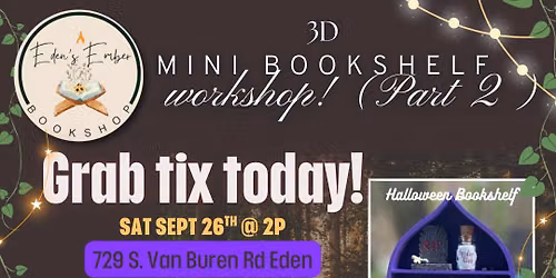 *9\/26 DIY 3D mini bookshelf workshop- TIX REQ.
