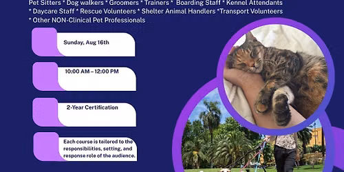 Pet First Aid & CPR 2 Year Certification Training for Professional Pet Care Providers