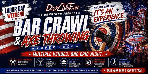 Labor Day  Weekend Fremont Street Party Tour & Axe Throwing Experience