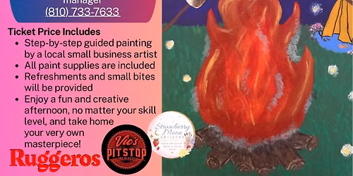 \ud83d\udd25\ud83c\udfa8 Paint & Sip: Camping Edition at Ruggeros in Vics\u2019s Sports Bar