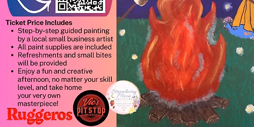 \ud83d\udd25\ud83c\udfa8 Paint & Sip: Camping Edition at Ruggeros in Vics\u2019s Sports Bar