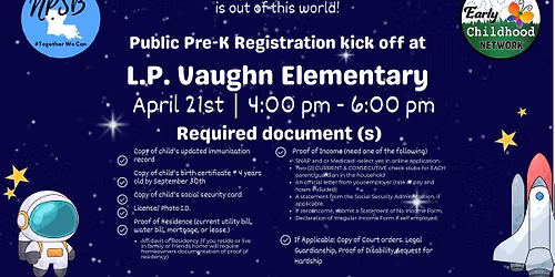L.P. Vaughn Elementary 2026-2027 Public Pre-K Enrollment