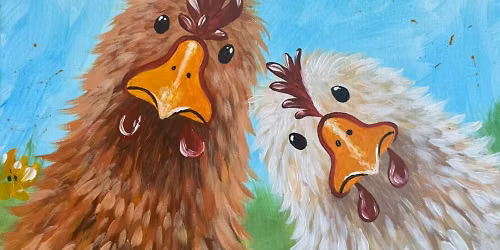 \ud83c\udfa8 Join Brush Party with Samantha to paint Clucking Around in Swindon!\ud83e\udd42