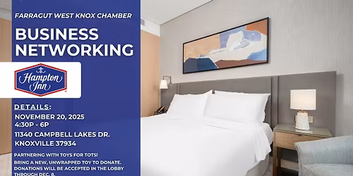 Networking with Hampton Inn & Suites Turkey Creek PLUS Toys for Tots Donation Drive