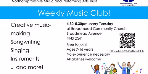 Broadmead Music Club \u2013 Free After-School Sessions for Young People - ages 7 and up