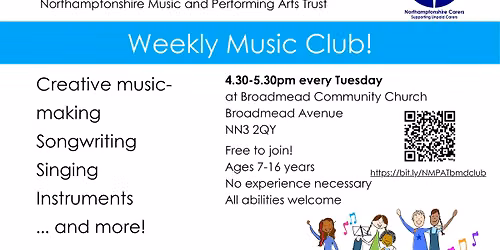 Broadmead Music Club \u2013 Free After-School Sessions for Young People - ages 7 and up
