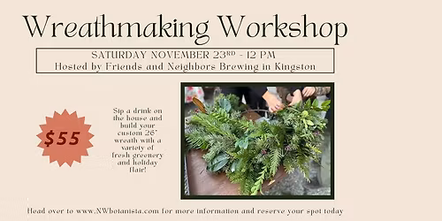 Wreath Workshop at Friends and Neighbors Brewing