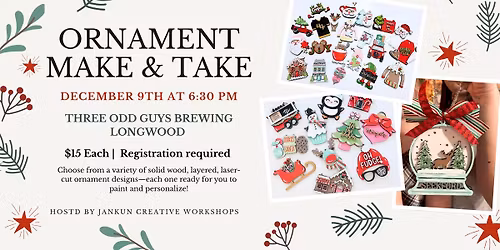Longwood Ornament Make & Take at Three Odd Guys Brewing