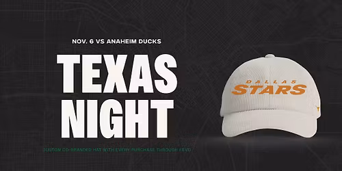 Dallas Stars vs Anaheim Ducks University of Texas Night