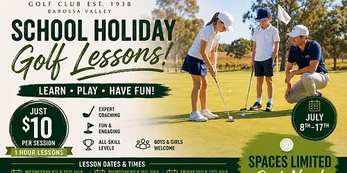 July School Holiday Golf Lessons Return to Tanunda Pines