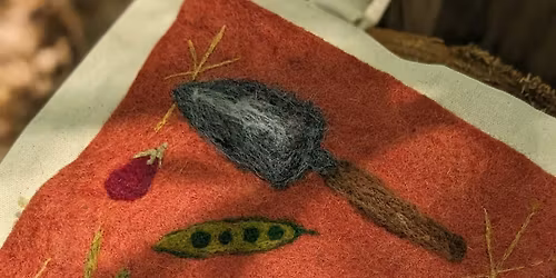 Flat needle felted Garden Tote.