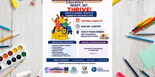 Missouri City Chamber Education Back To School Health Fair