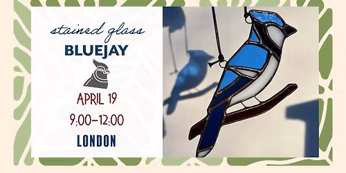 Stained Glass Bluejay Sun-Catcher - LONDON