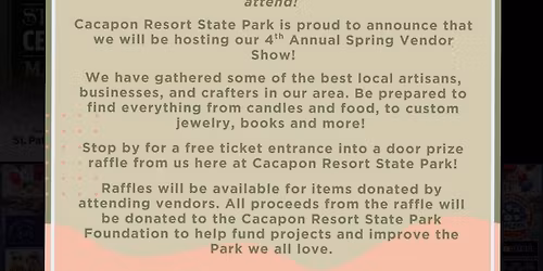Cacapon State Park 4th Annual Spring Vendor Show