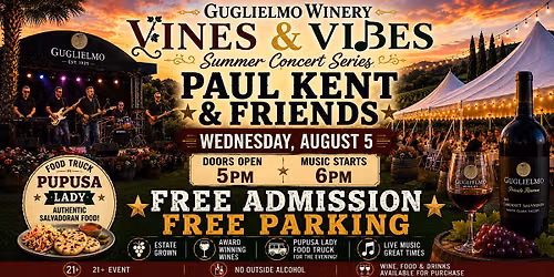 Vines & Vibes Summer Concert Series: Paul Kent & Friends