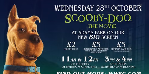 Halloween family fun and Scooby Doo screening at Adams Park!