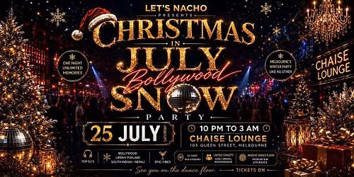 Christmas in July Bollywood snow party