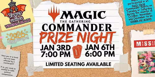 Commander Prize Night (Oct-Dec)