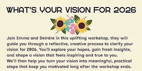 Visualising your Future Saturday 10th January 2026: 10.00 am & 2.00 pm