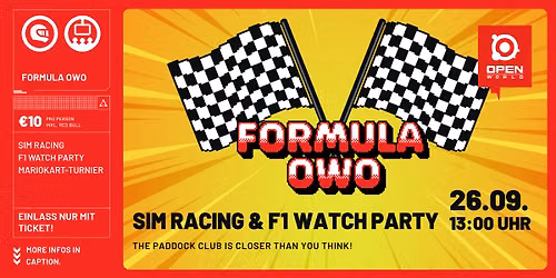 SIM RACING & FORMULA 1 WATCH PARTY - FORMULA OWO
