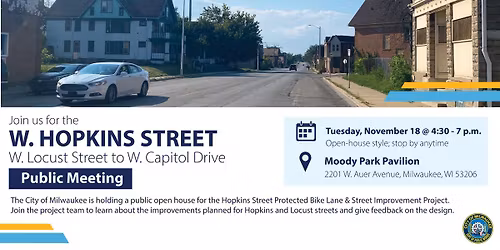 Public Meeting: Hopkins Street Protected Bike Lane & Street Improvement Project 