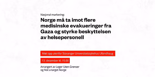 Nasjonal markering: Flere medisinske evakueringer fra Gaza