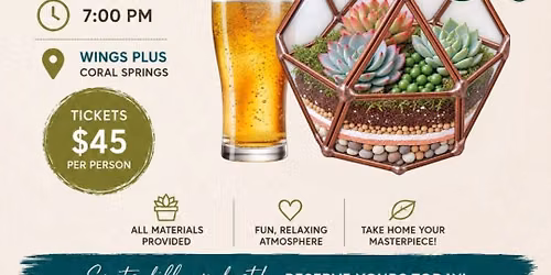 Succulent Terrarium Arrangement Workshop at Wings Plus 