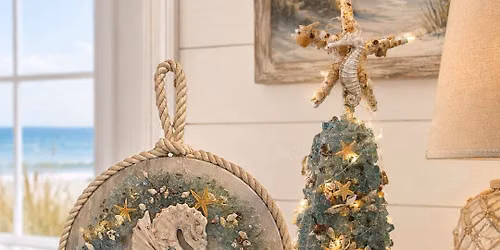 Fire and Ice Resin Sea Horse Wreath