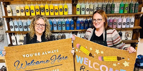 \ud83e\udd42Mats & Mimosas!!\ud83c\udf7eDIY Doormat Workshop