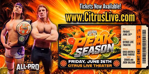 PEAK SEASON TICKETS ON SALE NOW!