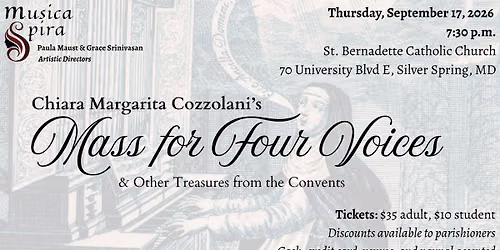 Cozzolani's Mass for Four Voices