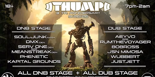 THUMP 3 Yr Anniversary with Souljunk, DJ DMX, Dealer Recordings, Phenetic