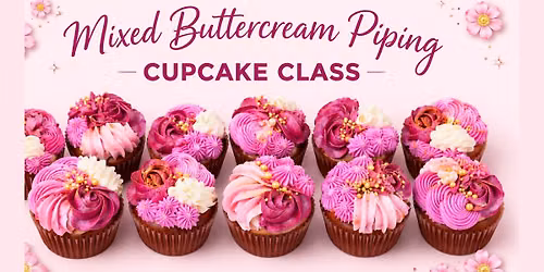 Mixed Buttercream Piping Cupcake Class