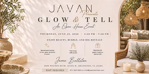 Glow & Tell at Javan Wellness Ballston