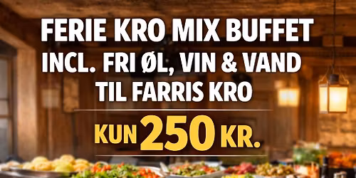 Ferie kro mix: 250 kr incl drikkevarer 